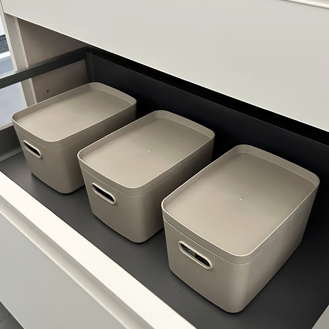    Linea 3'lü Raf Düzenleyici Saklama Kutusu Kum Beji 