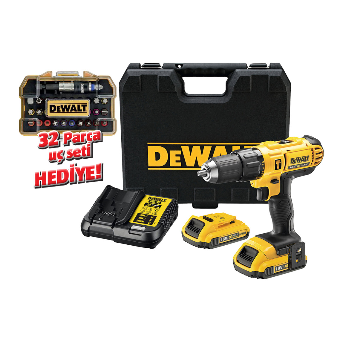   Dewalt Dcd776D2-Tr 18V 2 Ah Li-İon Şarjlı Darbeli Matkap 