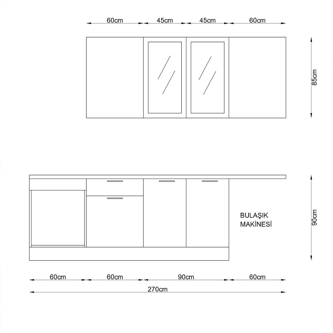    Fly Liora Mutfak Dolabı 270cm 