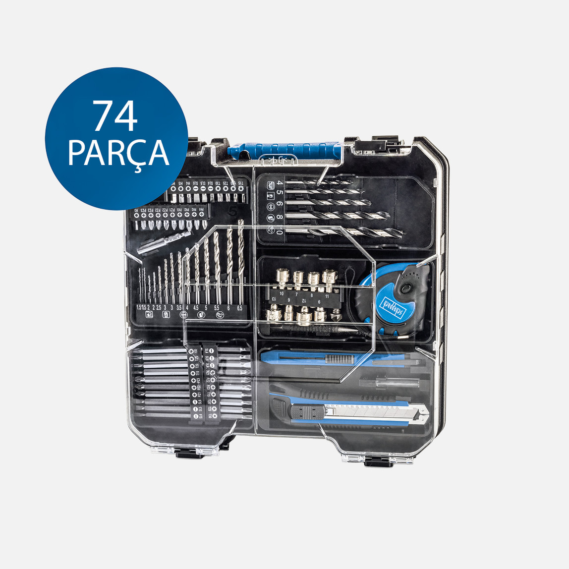    Scheppach C-DTB74/1-X 20V 2x2AH Akülü Vidalama (74 Parça Aksesuar Seti Dahildir) 