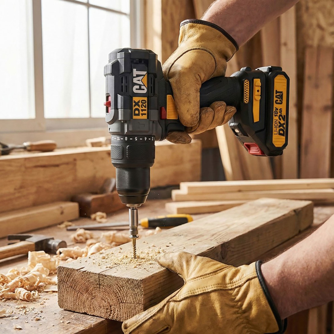    Cat DX1120 18Volt/2.0Ah Li-ion Çift Akülü Kömürsüz Profesyonel Şarjlı Darbeli Matkap + DA01902 45 Parça Vidalama Uç Seti 