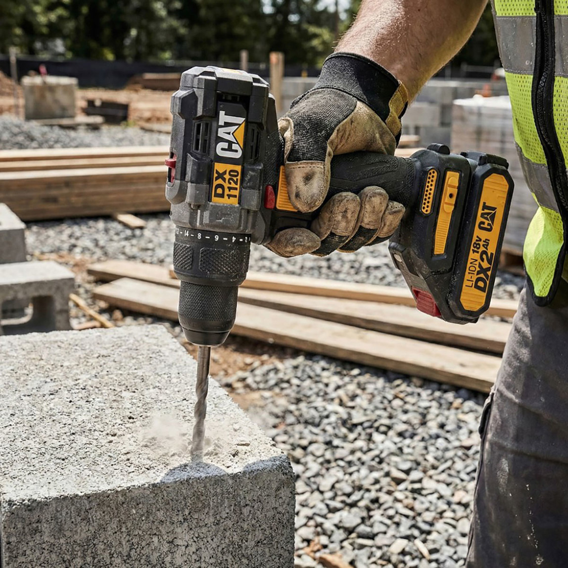    Cat DX1120 18Volt/2.0Ah Li-ion Çift Akülü Kömürsüz Profesyonel Şarjlı Darbeli Matkap + DA01902 45 Parça Vidalama Uç Seti 